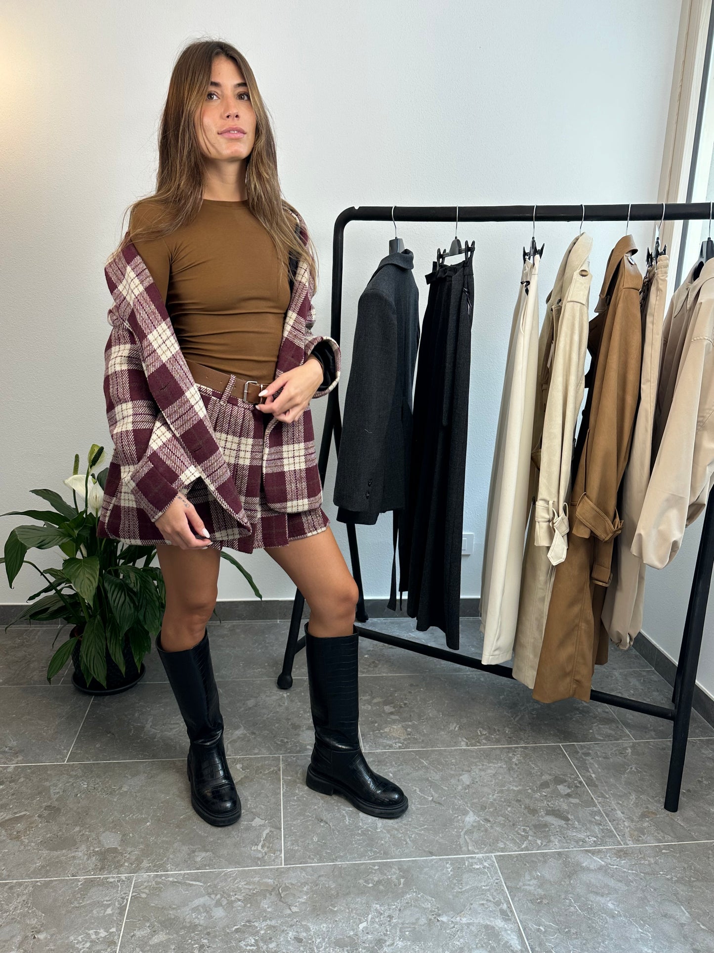 Giacca scozzese oversize